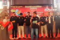 Ketua Panitia Mardiyanto menegaskan pentingnya kebersamaan dalam memperjuangkan pemekaran Brebes Selatan, saat Halal Bihalal Akbar di Pendopo Bumiayu. Foto: Portal Pantura/Yudhi Prasetyo.
