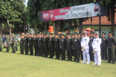 Yonif 407 Padmakusuma Hadiri Upacara HUT Ke-80 TNI di Garnisun Tegal