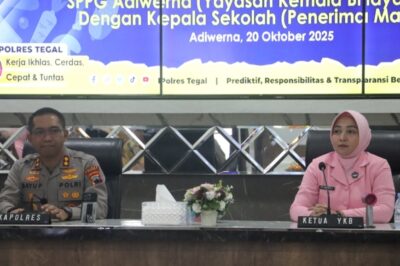 Dukung Generasi Emas 2045, Polres Tegal Gelar Sosialisasi Hingga Penandatanganan Kesepakatan SPPG Adiwerna