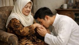 Ilustrasi sungkem. (Foto: Image generated/ChatGPT)