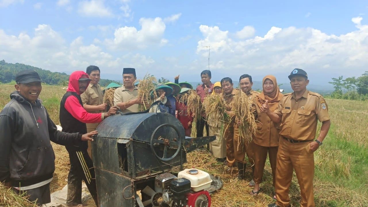 Tim kecamatan Tonjong melakukan monitoring hasil panen padi milik BUMDes Negarayu, Desa Negarayu, Kabupaten Brebes. Kegiatan pengawasan ini dilakukan untuk memastikan produktivitas pertanian BUMDes berjalan optimal dan memberikan kontribusi bagi Pendapatan Asli Desa (PADes). (Foto: Ist)