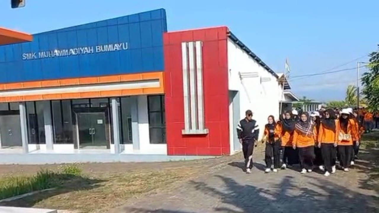 Peserta mengikuti kegiatan Fun and Health Day yang diselenggarakan SMK Muhammadiyah Bumiayu dalam rangka promosi SPMB Tahun Pelajaran 2026/2027, Kamis (11/6/2026). (Foto: Portal Pantura/Istimewa)