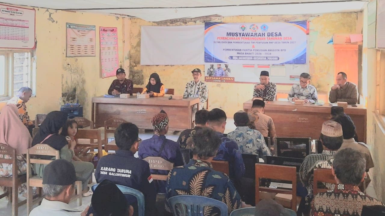 Pemerintah Desa Galuh Timur, Kecamatan Tonjong, Kabupaten Brebes, menggelar Musyawarah Desa (Musdes) Perencanaan Pembangunan Tahunan di aula balai desa setempat, Kamis (23/7/2025). (Foto: Portal Pantura/Yudhi P)