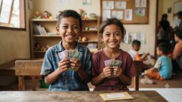 Ilustrasi anak yatim piatu. (Foto: Gemini AI)