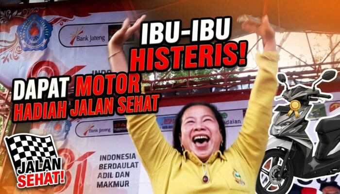 VIDEO: HARU DAN HISTERIS! Perempuan di Tonjong Berjingkrak Dapat Hadiah Motor Jalan Sehat HUT RI