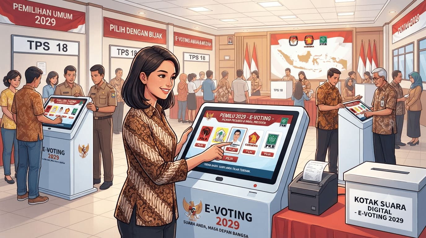 Ilustrasi e-voting. (Foto: Gemini/Generate AI)