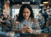 Seorang anak muda Gen Z tampak cemas saat menatap layar ponsel, mencerminkan tingginya tekanan mental dan ketergantungan digital pada generasi muda saat ini. (Foto: Gemini/Generate AI)