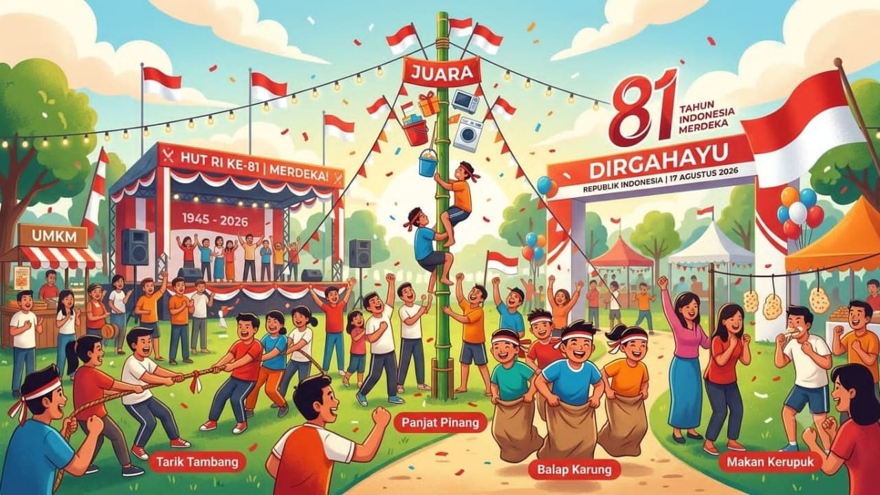 Ilustrasi lomba 17san. (Foto: Gemini/Generate AI)