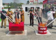 30 Perkara Inkracht di Brebes Rampung, Kejari Musnahkan Sabu, Ganja, dan Senjata Tajam